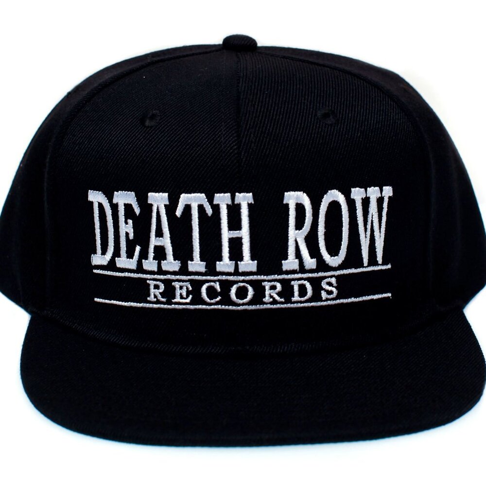 Vintage Death Row Hat Embroidered Flat Bill Cap Adult Adjustable Black